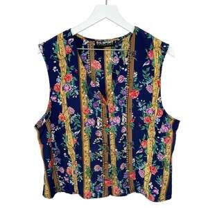 Vintage Floral Lightweight Vest - Women's Size L